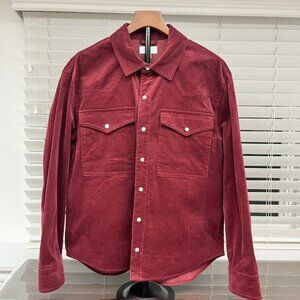EVEREVE Women's Corduroy Shirt with Pearlized Snap Buttons- Size L